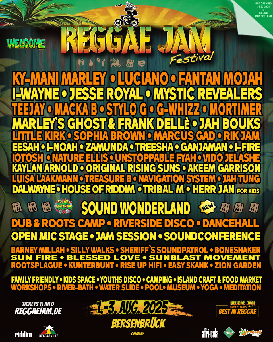 Reggae Jam 2025 poster